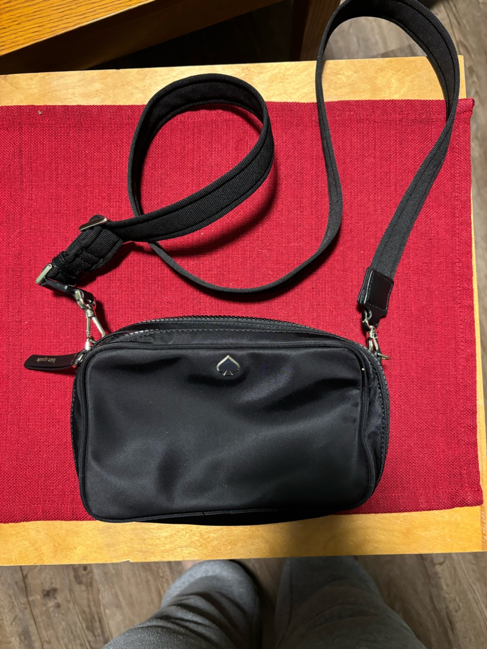kate spade Black Nylon Crossbody Bag with Spade Emblem with COA